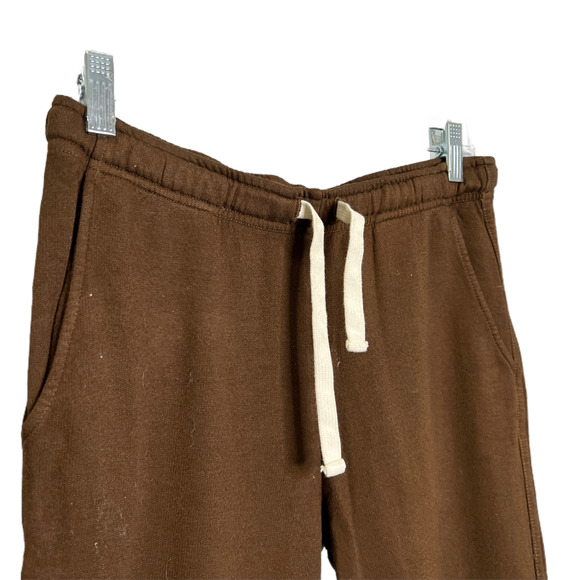 Monrow Women's Jogger Pants Drawstring Brown Loose Tapered Cotton High Rise XS - Picture 4 of 8